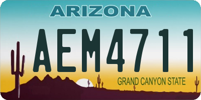 AZ license plate AEM4711