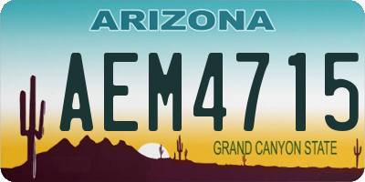 AZ license plate AEM4715