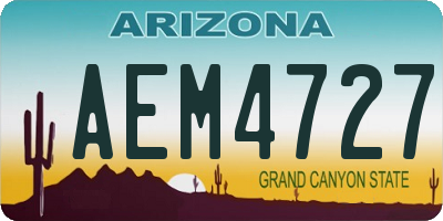 AZ license plate AEM4727