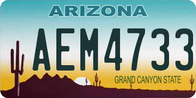 AZ license plate AEM4733