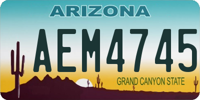AZ license plate AEM4745