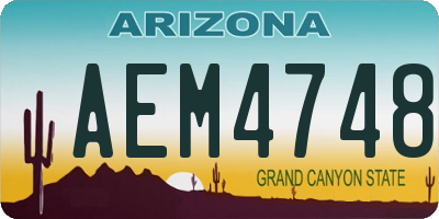 AZ license plate AEM4748