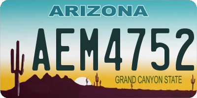 AZ license plate AEM4752