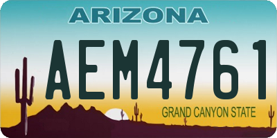 AZ license plate AEM4761