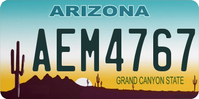 AZ license plate AEM4767
