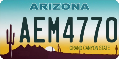 AZ license plate AEM4770