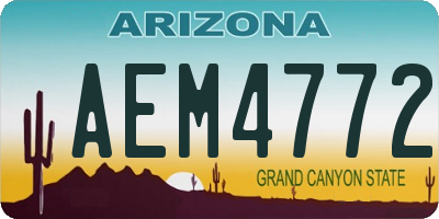 AZ license plate AEM4772