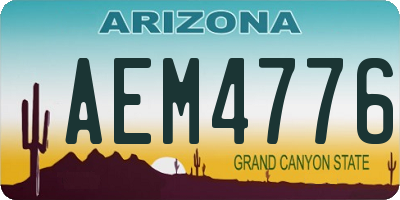 AZ license plate AEM4776