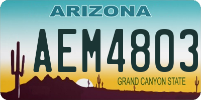 AZ license plate AEM4803