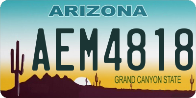 AZ license plate AEM4818