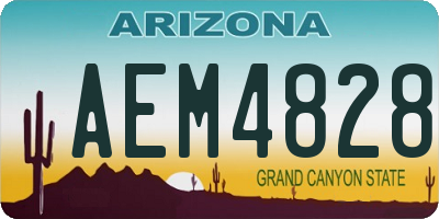 AZ license plate AEM4828
