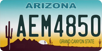 AZ license plate AEM4850
