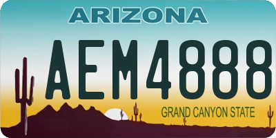 AZ license plate AEM4888