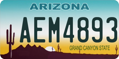 AZ license plate AEM4893