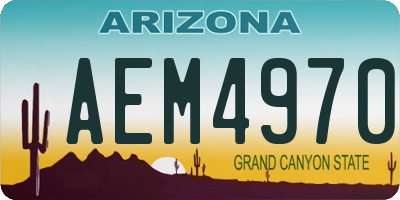 AZ license plate AEM4970