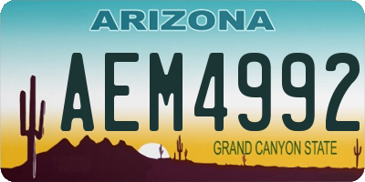 AZ license plate AEM4992
