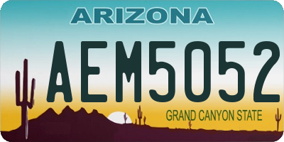 AZ license plate AEM5052