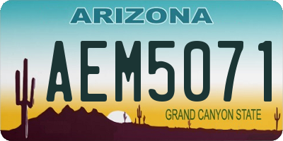AZ license plate AEM5071