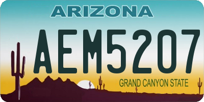 AZ license plate AEM5207