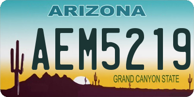AZ license plate AEM5219