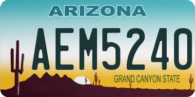 AZ license plate AEM5240