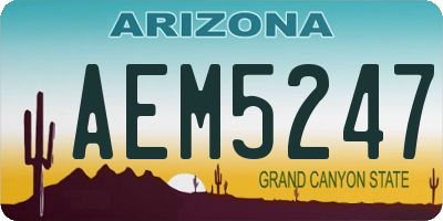 AZ license plate AEM5247
