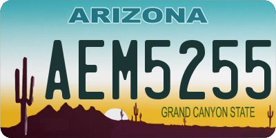AZ license plate AEM5255