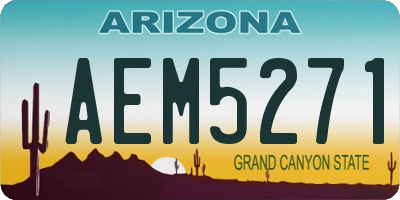 AZ license plate AEM5271