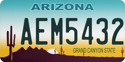 AZ license plate AEM5432