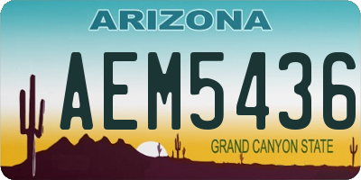 AZ license plate AEM5436