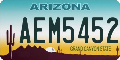 AZ license plate AEM5452