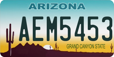 AZ license plate AEM5453
