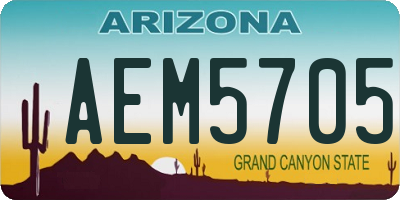 AZ license plate AEM5705
