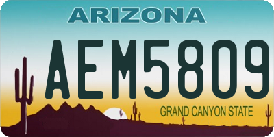 AZ license plate AEM5809