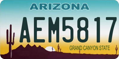 AZ license plate AEM5817
