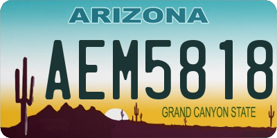 AZ license plate AEM5818