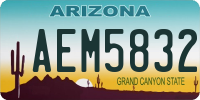 AZ license plate AEM5832