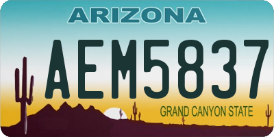 AZ license plate AEM5837