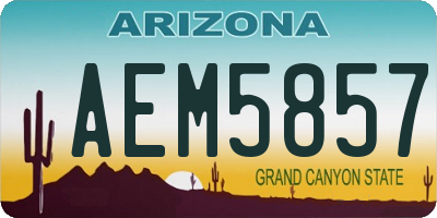 AZ license plate AEM5857