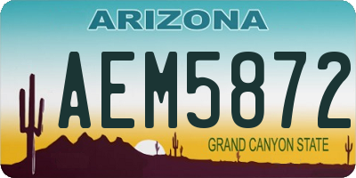 AZ license plate AEM5872