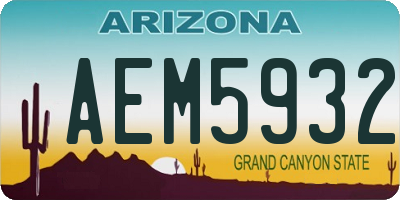 AZ license plate AEM5932
