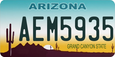 AZ license plate AEM5935