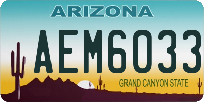 AZ license plate AEM6033