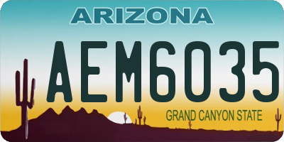 AZ license plate AEM6035