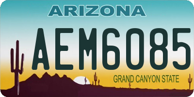 AZ license plate AEM6085