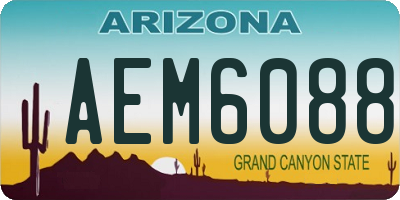 AZ license plate AEM6088