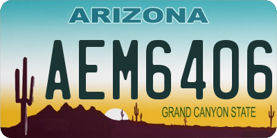 AZ license plate AEM6406