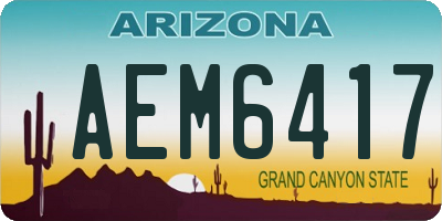 AZ license plate AEM6417
