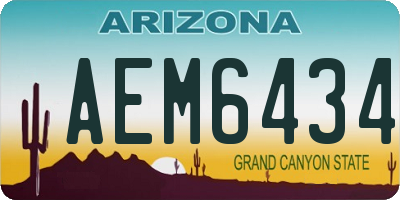 AZ license plate AEM6434