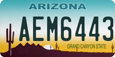 AZ license plate AEM6443